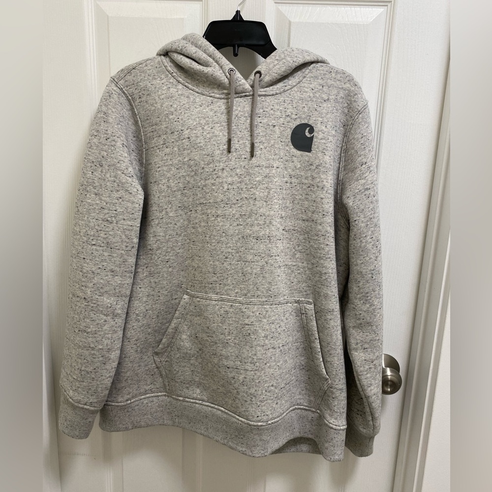 Like new Carhartt relaxed fit hoodie. Size XL a heather white/grey color.